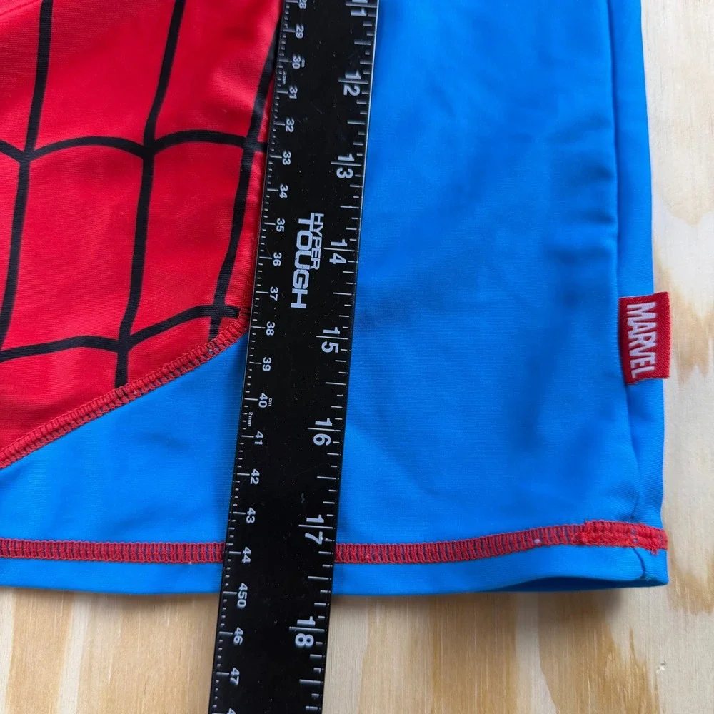 Disney Marvel Spiderman Rash Guard Swim Shirt Red Blue Kids Size 7/8